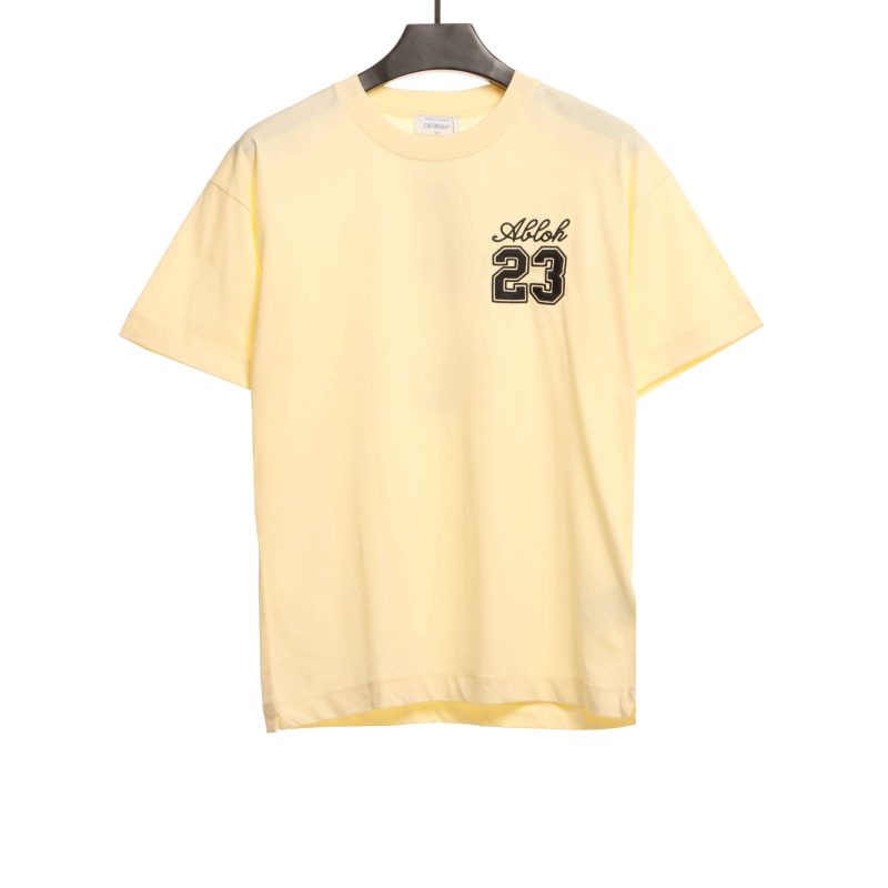 Off-White 23 Digit Logo Beige T-Shirt