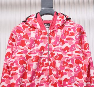 BAPE Camouflage Double Hat Hoodie Pink - Image 3