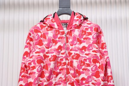 BAPE Camouflage Double Hat Hoodie Pink - Image 3