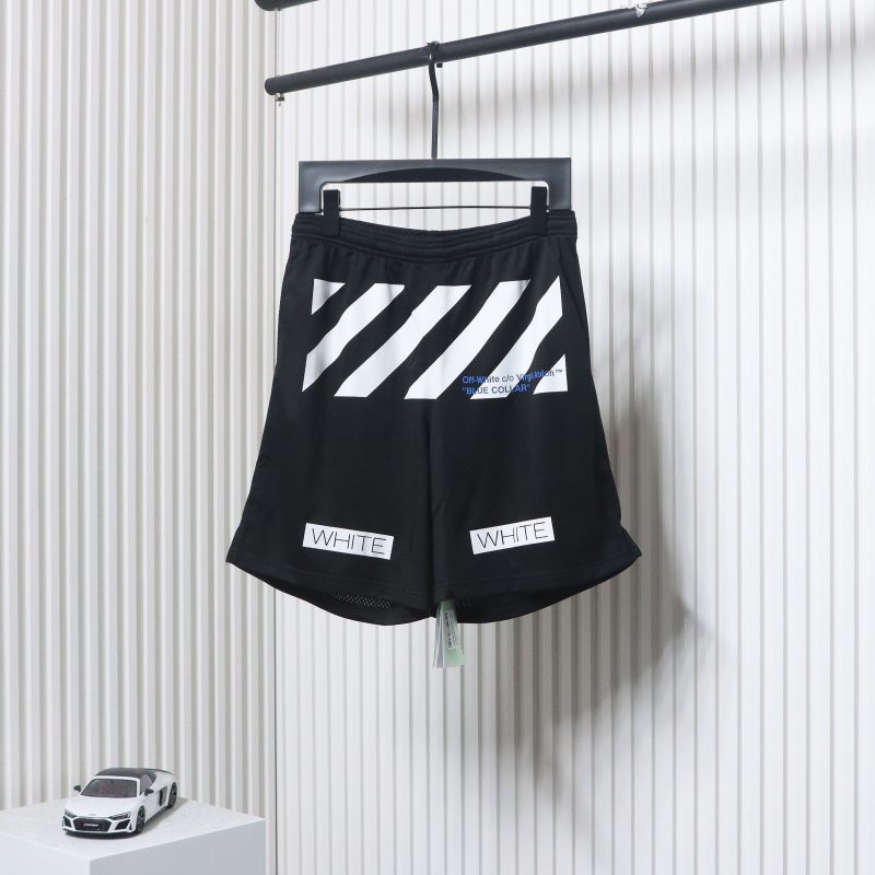 Off-White Front Printed Mesh Shorts