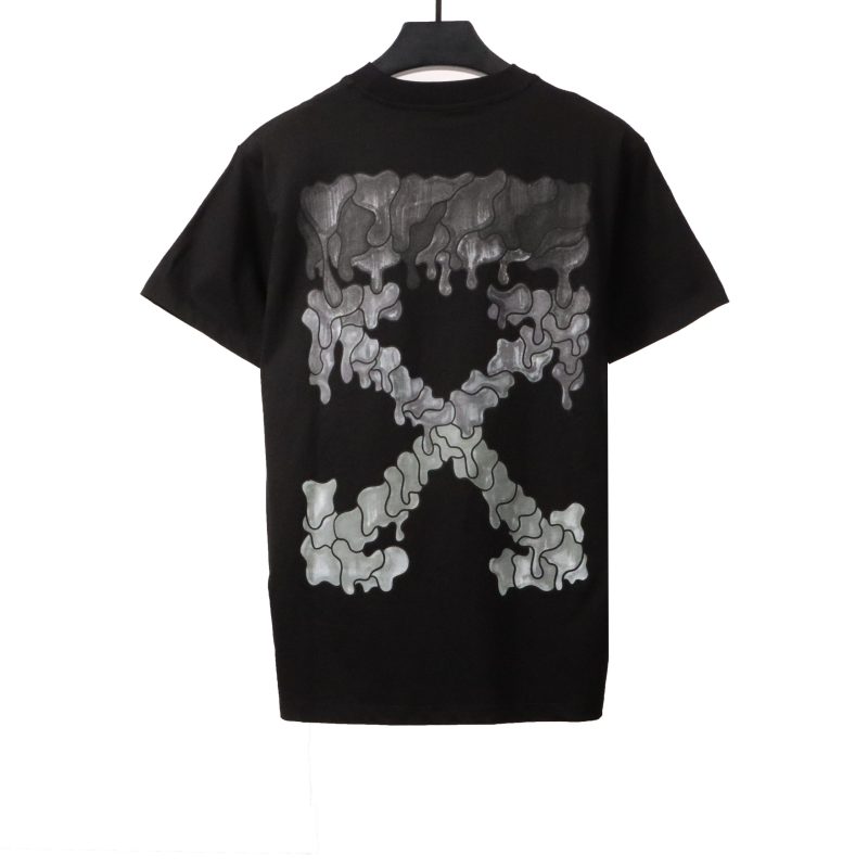 Off-White Melting Arrow Print T-Shirt Black Brown