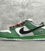 outside view of Heineken SB Dunk reps with white panels