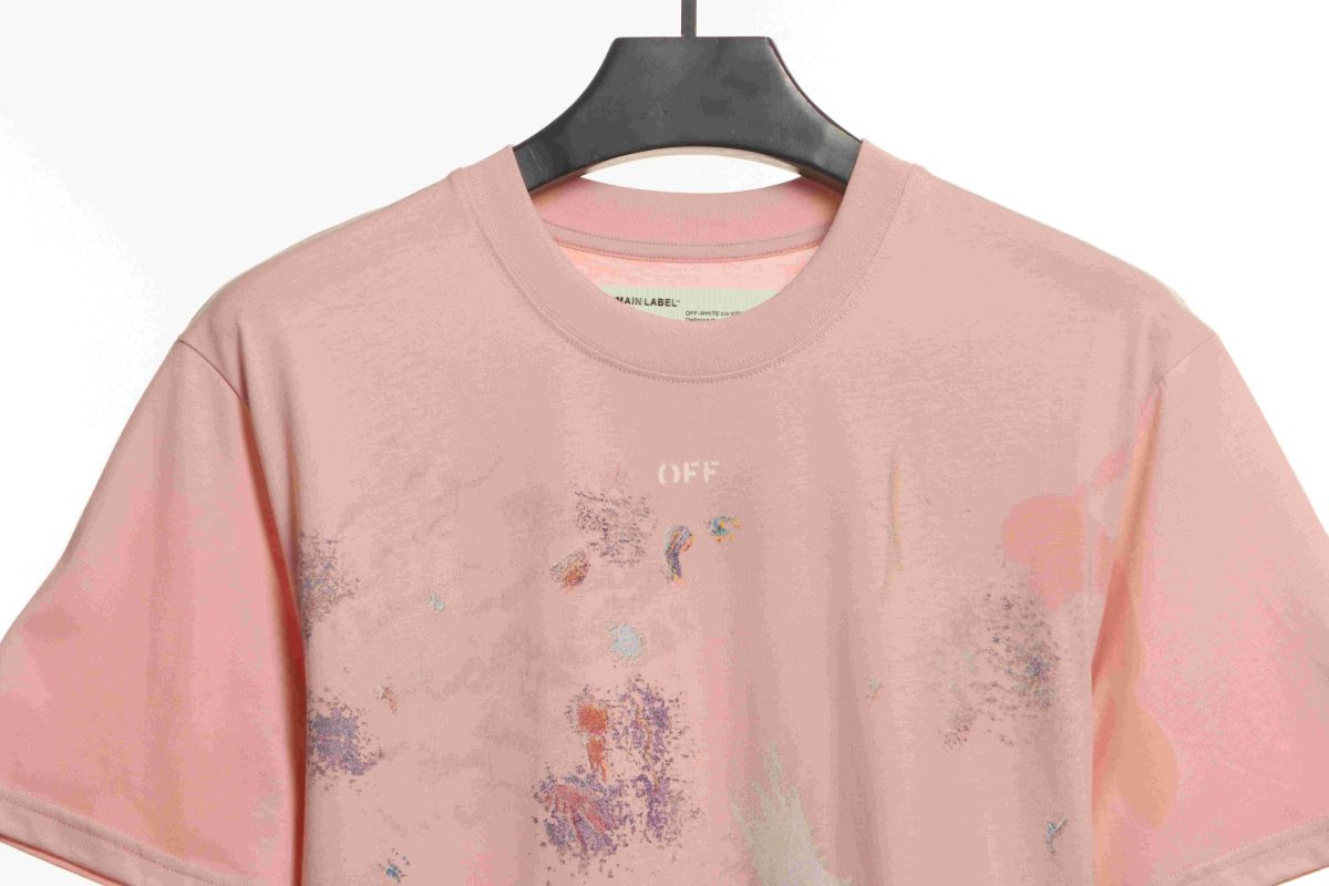 Off-White Fireworks T-Shirt Pink - Image 3
