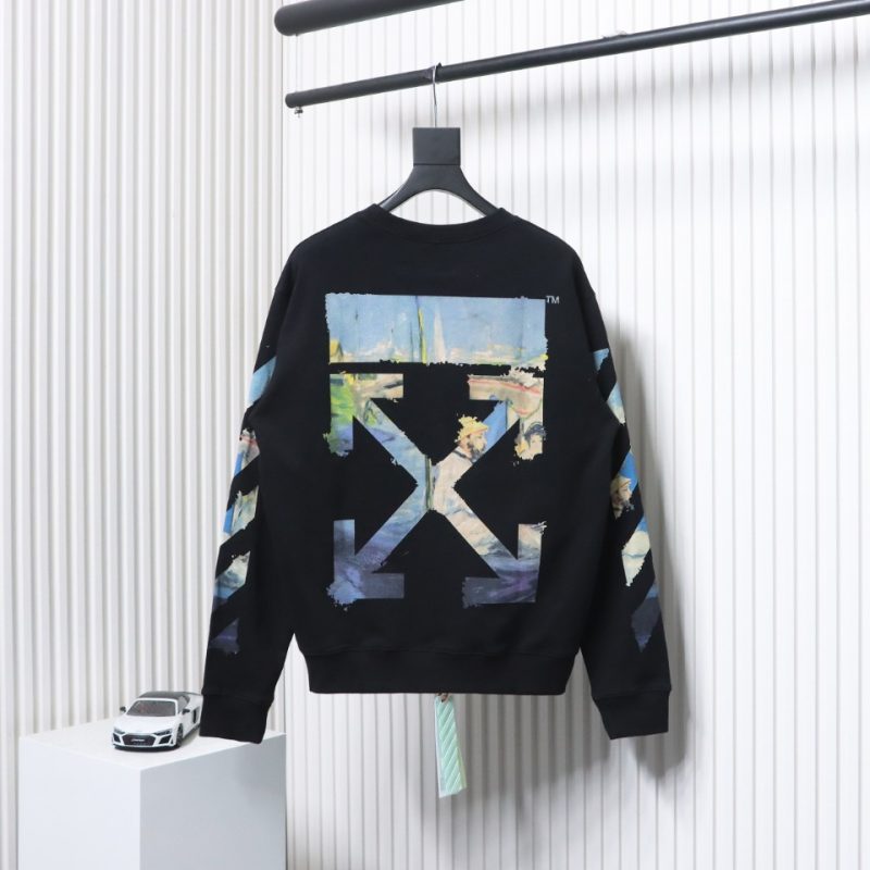 Off-White Oil Painting Printed Black Hoodie