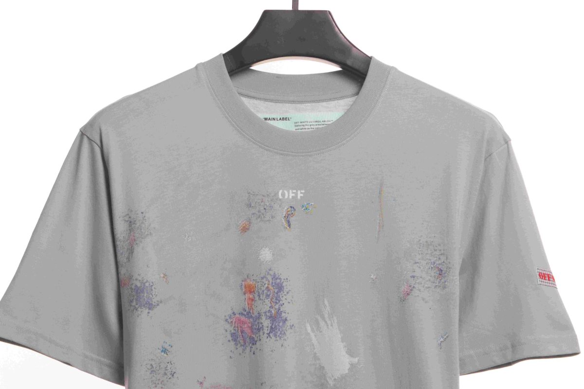 Off-White Fireworks T-Shirt Grey - Image 3