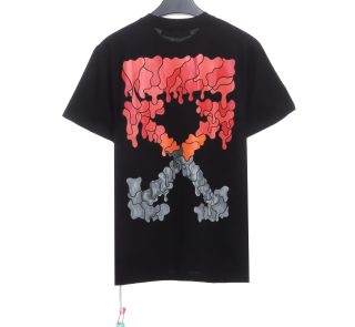 Off-White Red Gray Dissolution Gradient T-Shirt
