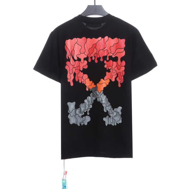Off-White Red Gray Dissolution Gradient T-Shirt