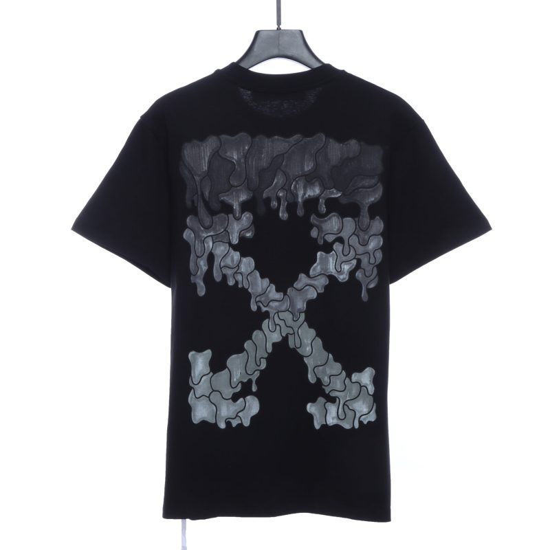 Off-White Melting Arrow Print T-Shirt Black Grey