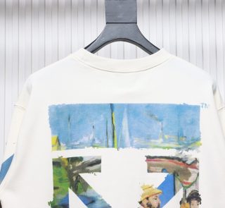 Off-White Oil Painting Printed White Hoodie - Image 3