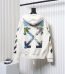 Off-White Oil Painting Printed White Zipper Hoodie