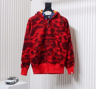 BAPE Camouflage Double Hat Hoodie Red