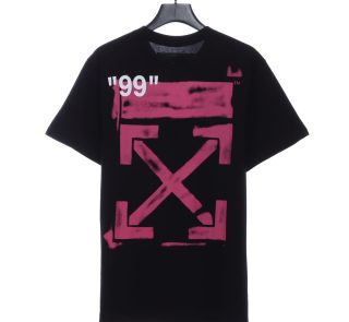 Off-White Graffiti Pink Arrow Black T-Shirt
