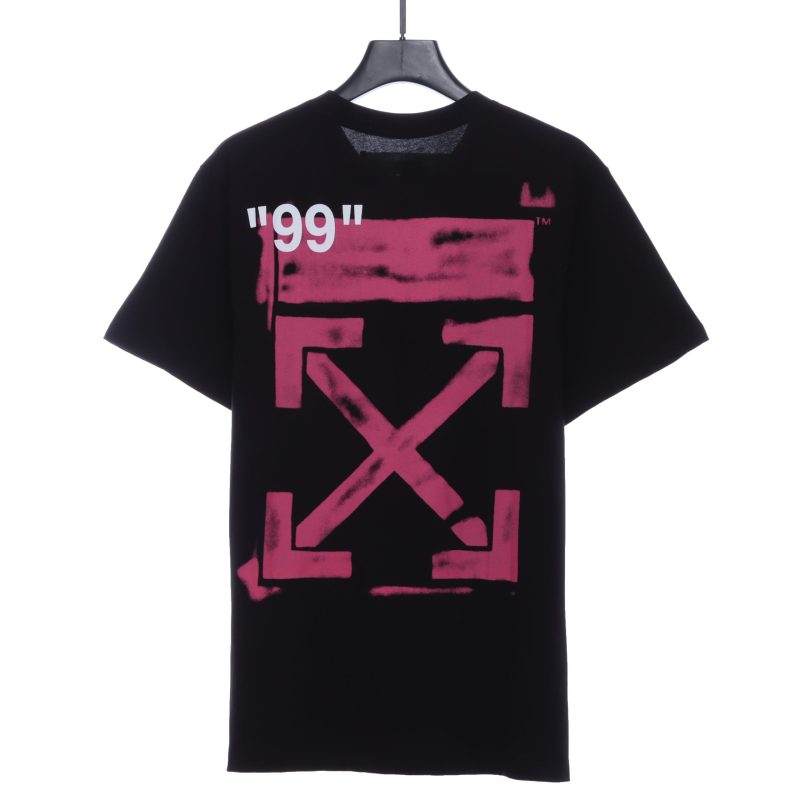 Off-White Graffiti Pink Arrow Black T-Shirt