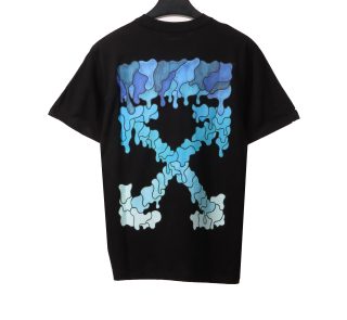 Off-White Melting Arrow Print T-Shirt Black Blue(Free Shipping)