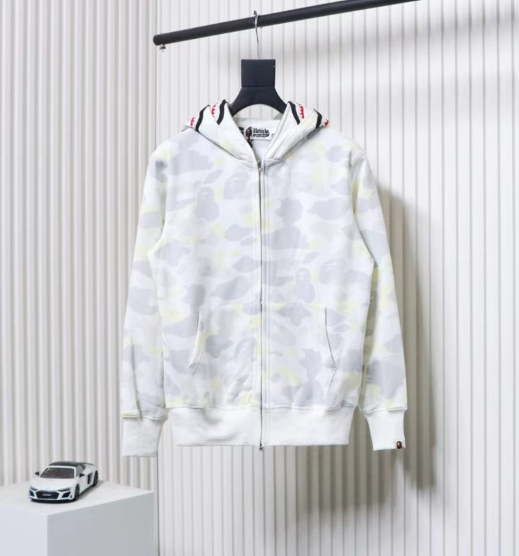 BAPE Camouflage Double Hat Hoodie White