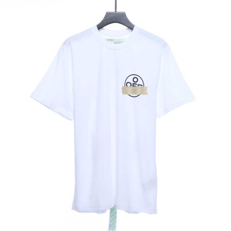 Off-White Rubber Strip Arrow Printing White T-Shirt - Image 2