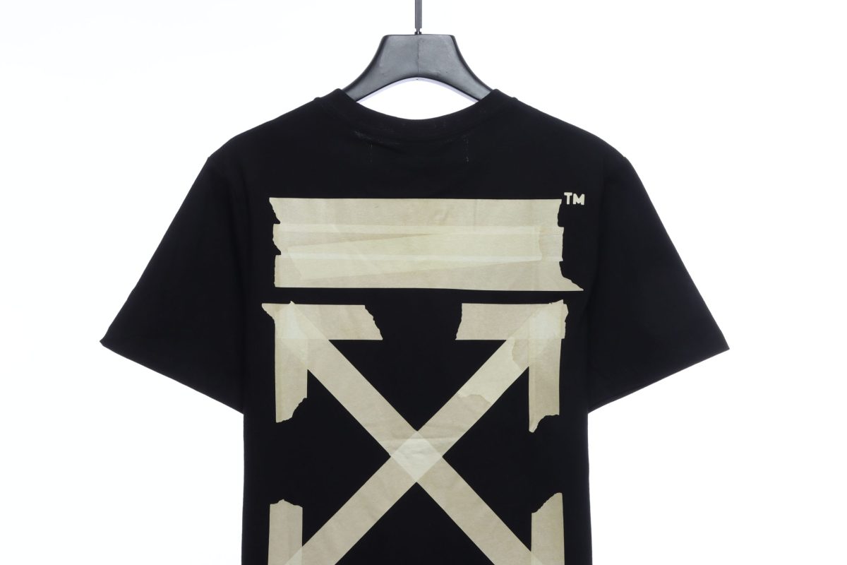 Off-White Rubber Strip Arrow Printing Black T-Shirt - Image 3