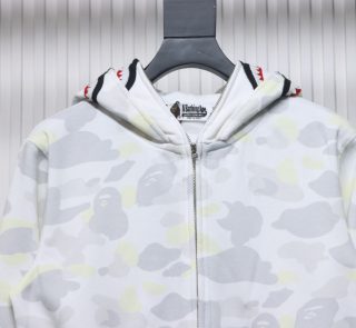 BAPE Camouflage Double Hat Hoodie White - Image 3