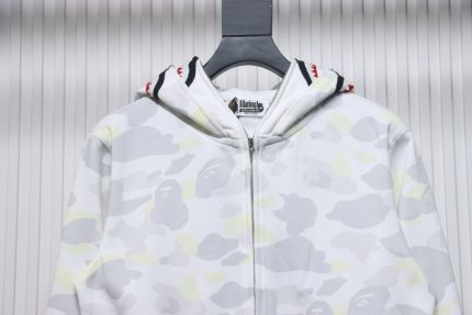 BAPE Camouflage Double Hat Hoodie White - Image 3