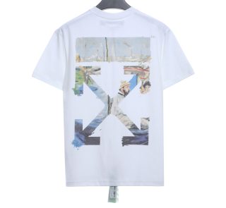 Off-White Oil Painting Printing White T-Shirt