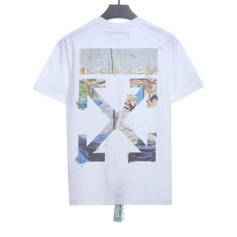 Off-White Oil Painting Printing White T-Shirt