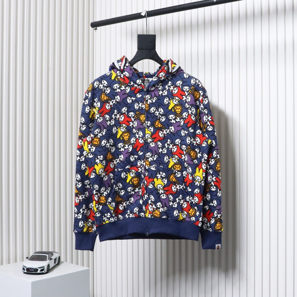 BAPE Melody Full Printing Double Hat Hoodie BAPE Melody Full Printing Double Hat Hoodie