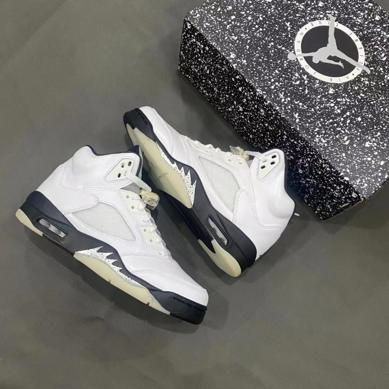 Air Jordan 5 Retro White and Black Replica - Image 3