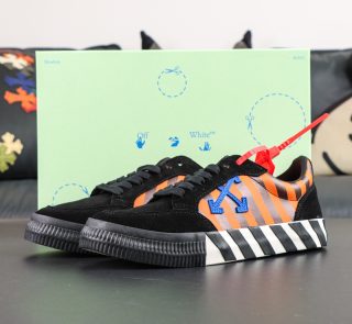 Off White Low Vulcanised Black Blue