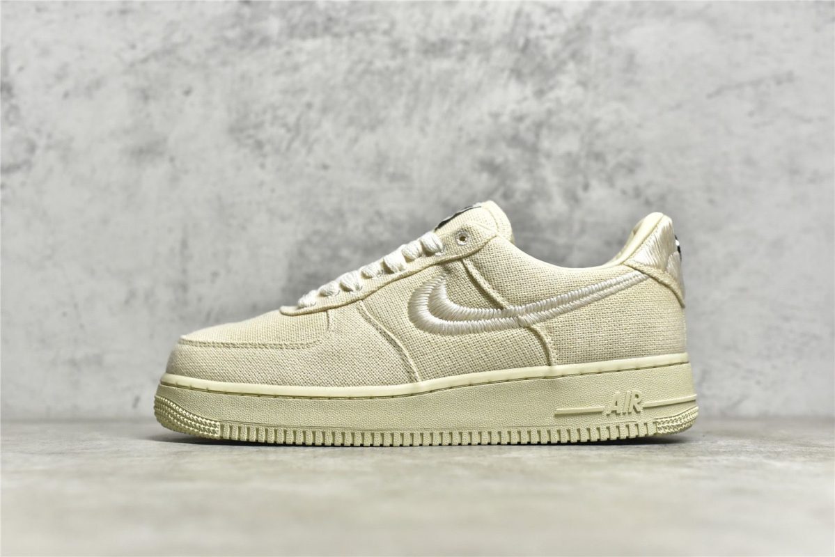 outside view of Stussy Air Force 1 Fossil replica showing natural color and texture