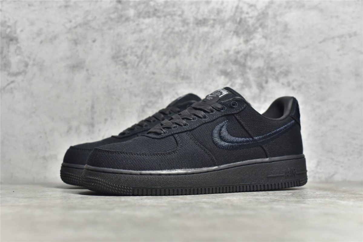 Stussy X Air Force 1 Low Triple Black Reps - Image 3