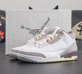 A Ma Maniere Jordan 3 reps with one shoe placed in front of shoebox