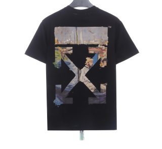 Off-White Oil Painting Printing Black T-Shirt