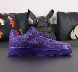 Inside view of Air Force 1 Kobe Bryant Purple Court Reps showing clean leather finish