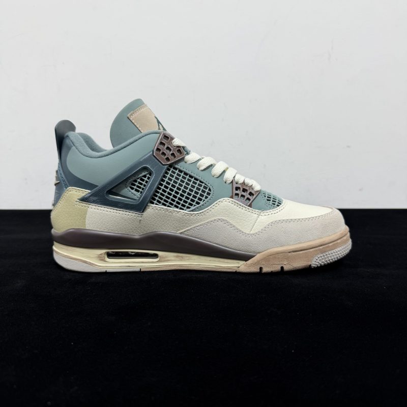 Inside view of Air Jordan 4 Snorlax Reps with mesh panel details