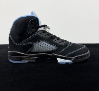 Inside view of Air Jordan 5 Black University Blue 2026 Reps with mesh panel details