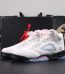 Air Jordan 5 Medium Soft Pink reps with retail-style box and suede upper
