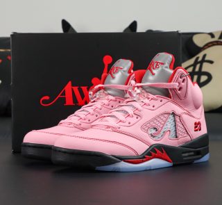 Awake NY x Air Jordan 5 Pink Reps with box and pink suede upper
