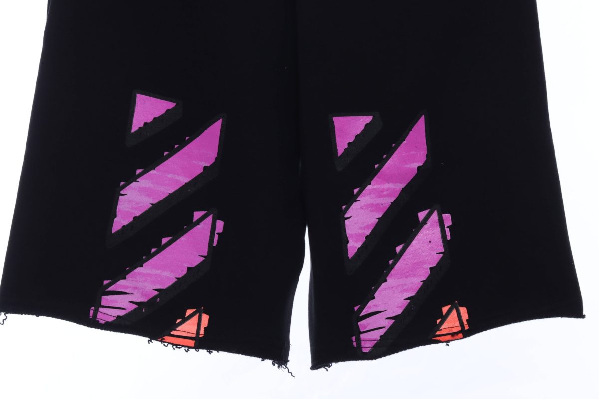 Off-White Purple Red Diagonal Shorts - Image 3