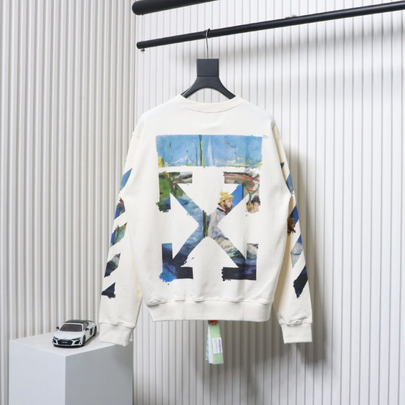 Off-White Oil Painting Printed White Hoodie