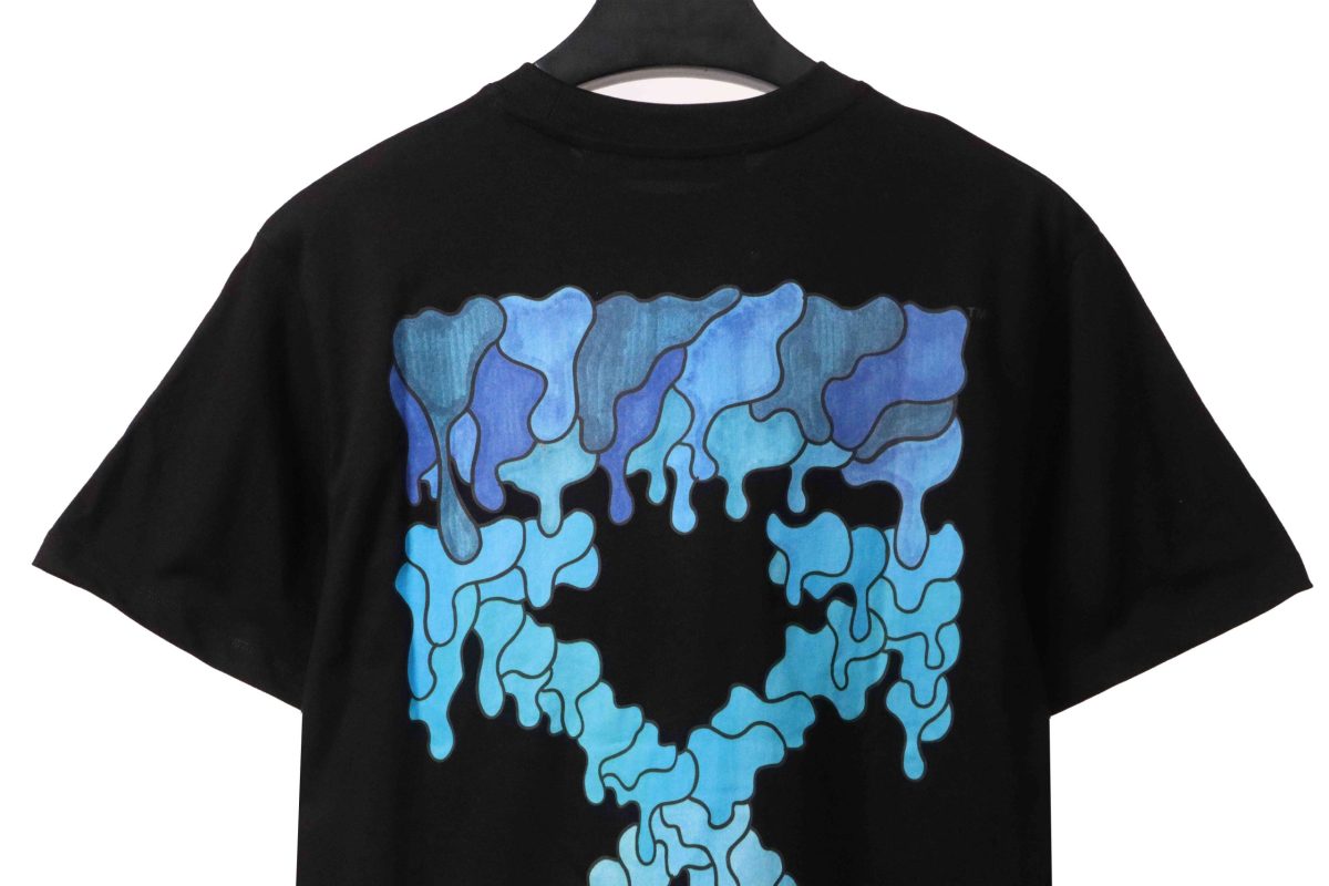 Off-White Melting Arrow Print T-Shirt Black Blue(Free Shipping) - Image 3