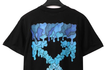Off-White Melting Arrow Print T-Shirt Black Blue(Free Shipping) - Image 3