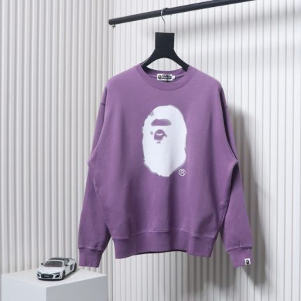 BAPE 24FW Ape Head Purple Sweatshirt