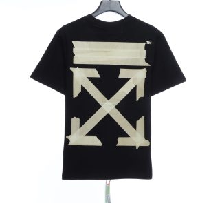 Off-White Rubber Strip Arrow Printing Black T-Shirt