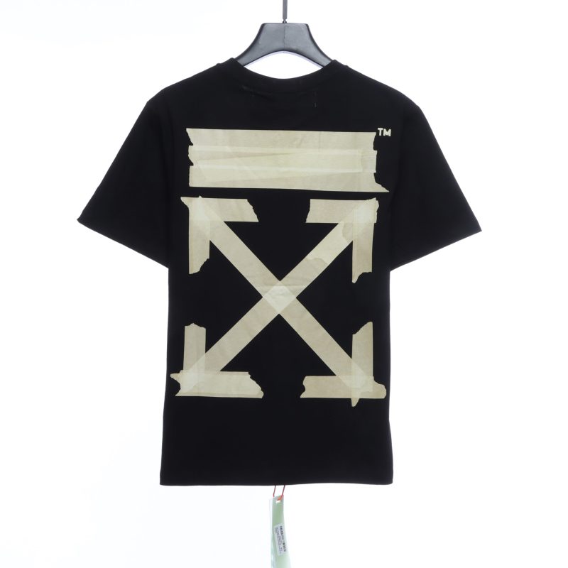 Off-White Rubber Strip Arrow Printing Black T-Shirt