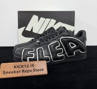 CPFM Air Force 1 Black Reps with box displayed on table