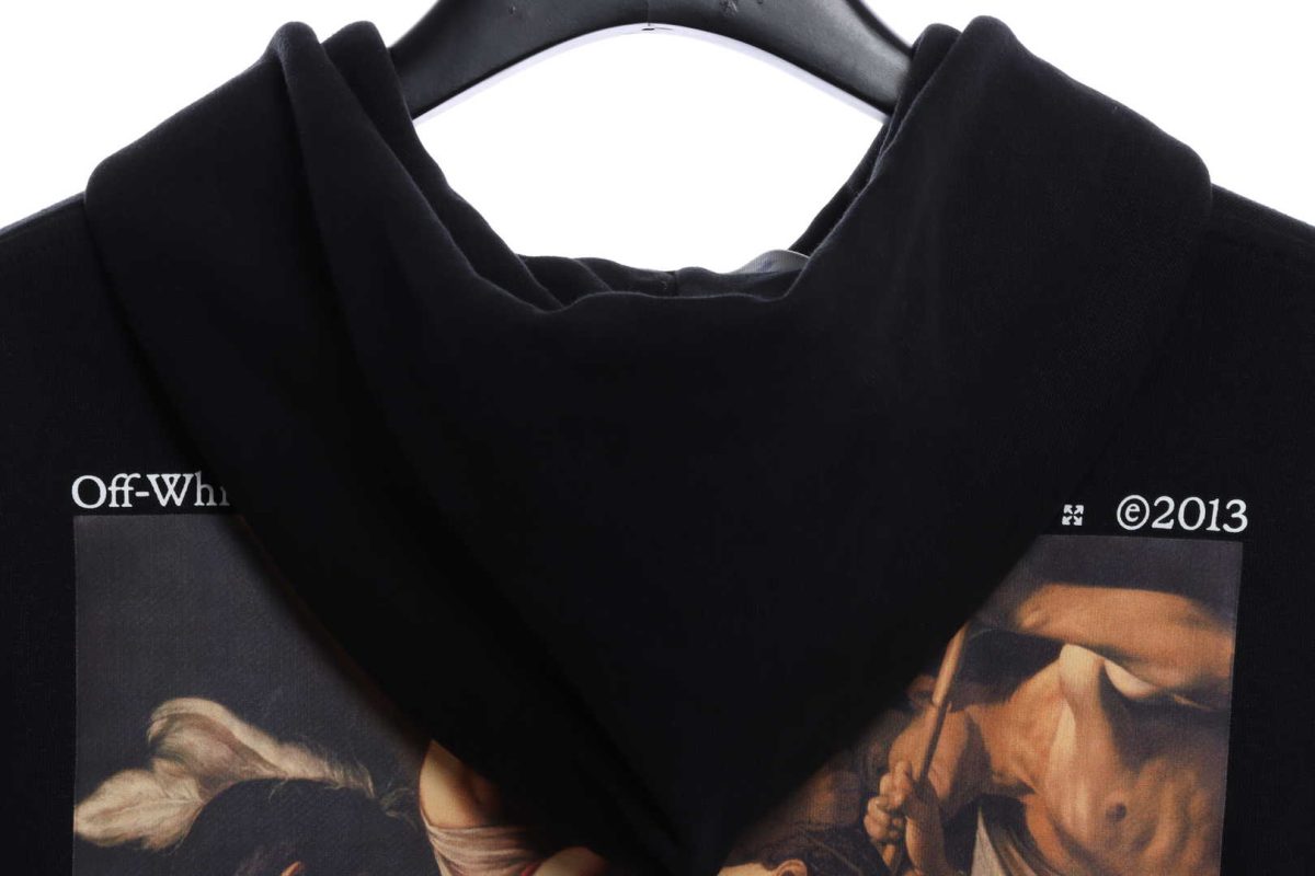 Off-White Vintage Classical Religious Oil Painting Hoodie - Image 3