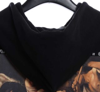 Off-White Vintage Classical Religious Oil Painting Hoodie - Image 3