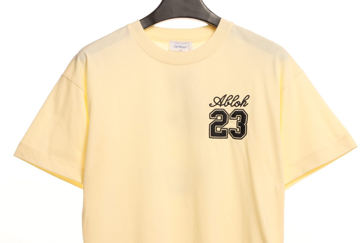 Off-White 23 Digit Logo Beige T-Shirt - Image 3