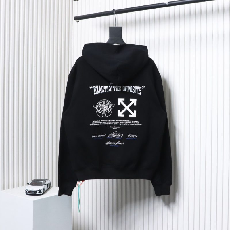 Off-White Blue Embroidered Hoodie Letter Hoodie