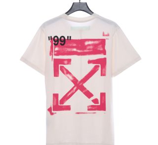 Off-White Graffiti Pink Arrow Beige T-Shirt